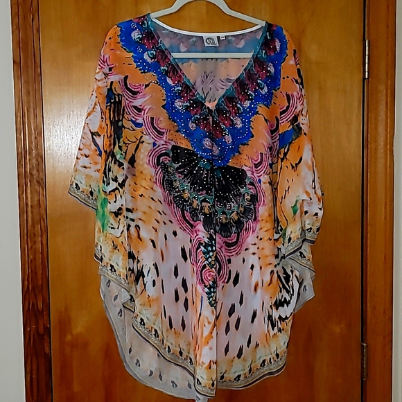 Embellished Beach Cover-up ⛱️ or Shawl - Picture 1 of 6